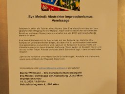 Vernissage Eva Meindl am 15.10.2025